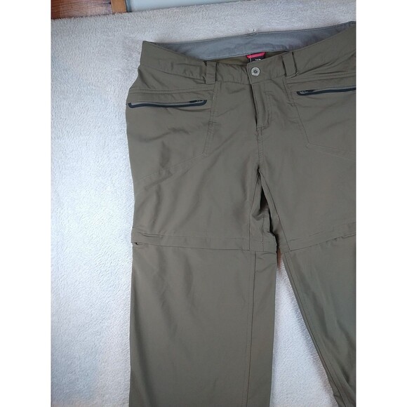 North Face Women's 14 Pants Convertible Zip Off OD Green Gorpcore Cargo Pockets - Picture 3 of 14